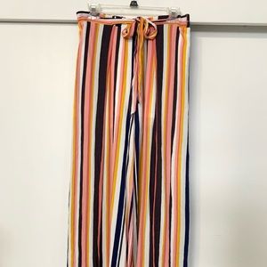 Multi-colored stripped spring/summer pants